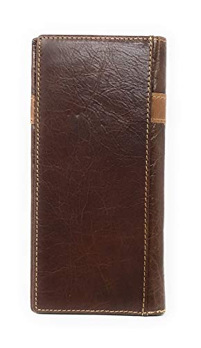 Texas West Men's Genuine Leather Star Bifold Wallet in 3 Colors (Coffee)2