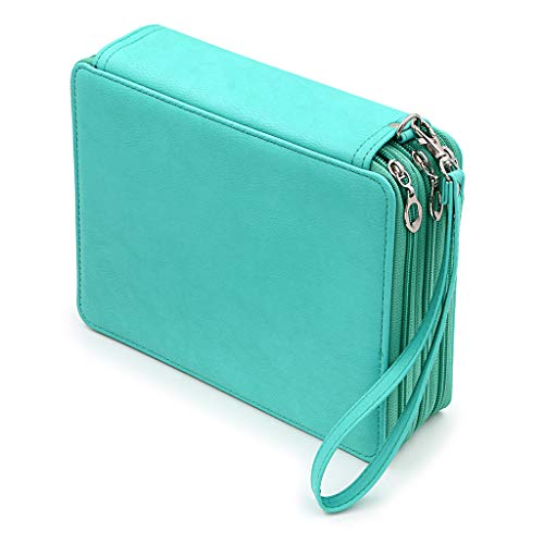 Sumnacon 120 PU cuir Trousse de crayons de couleur sac de crayons pour Dessinateur Professionnel ou Amateur (vert)