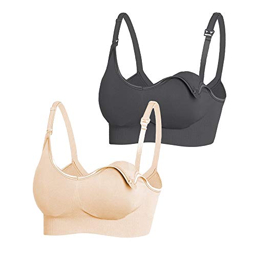 Ecroon Lot de 3 ou 2 Soutien-Gorge Allaitement Maternité Grossesse Prénatale Postnatale sans Armatures sans Couture Brassière Cover