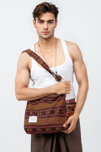 Image of Hobo Crossbody Bag for Women - Large Cotton Tote Shoulder Purse | Adjustable Strap