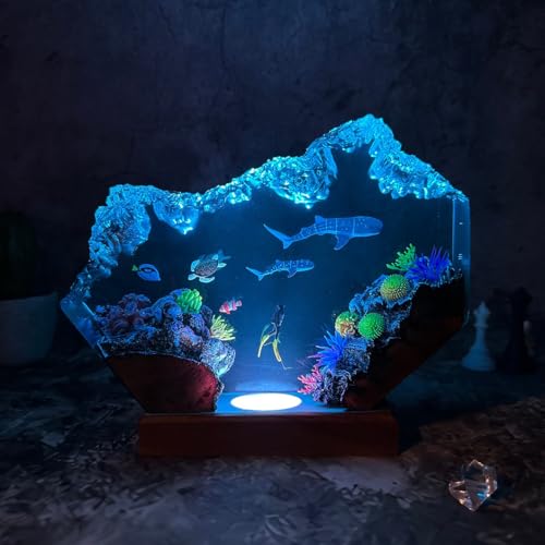 Lámpara de noche de resina 3D hecha a mano, tamaño 6x4in miniatura 7