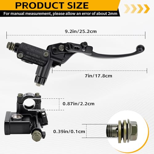 Image of 7 /8'' Right Hydraulic Brake Master Cylinder Lever Pump Replace for GY6 50cc 70cc 90cc 110cc 125cc 150c 200cc 250cc ATV Quad Moped Motorcycle Pit Bike Dirt Bike, Taotao Roketa Sunl Kazuma