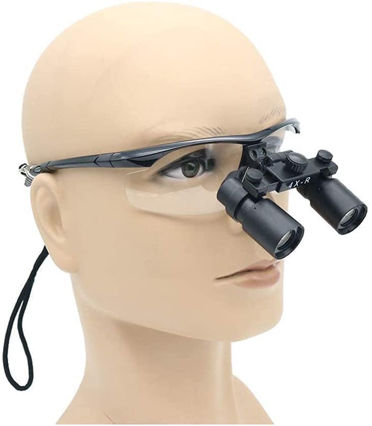 Lupa con luz, 4X lupas binoculares diadema lupas con faros, lupa para estomatología, ginecología, cardiología, cirugía cerebral y oftalmología regalo O