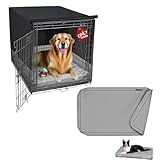 Explore Land Breathable Dog Crate Cover - 4 Sides Mesh Ventilation & Waterproof Dog Bed Cover Canvas Washable