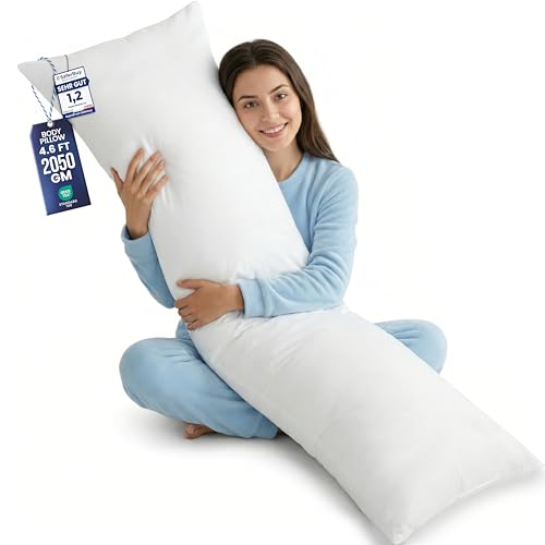 Utopia Bedding Bolster Pillow Pack of 1 (Double 4Ft 6 Inch) Full Body Pillow Soft Hollowfiber Filling Long Pregnancy Pillow for Maternity Support and Side Sleeper (White)