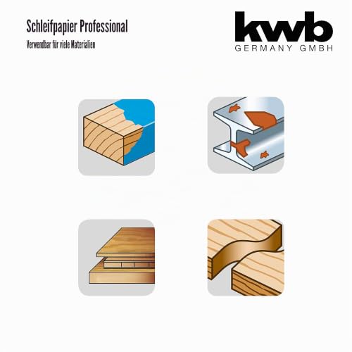 kwb Schleifstreifen 93x230 mm aus Korund mit Körnung 80, hochwertiger Verleimung, robustem Papierträger… – Ansicht 5