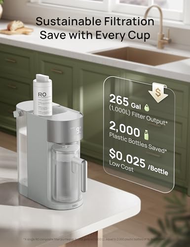 Image of DREO Reverse Osmosis Water Filter Countertop, RO Filtration System, 3:1 Pure to Drain, TDS & Filter Life & Autofill Pitcher, Installation-Free, Self-Cleaning Water Purifier, RO Water Filter 112 3L