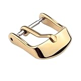 PIGLOLKINY Fibbia for orologio in acciaio inossidabile for cinturino in pelle Accessori nero argento oro rosa(Gold 12mm)