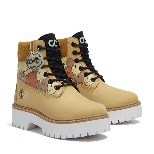 Timberland Timberland Women's Stone Street 6 Inch Lace Up Waterproof Boot, Medium Yellow W Print, 8.5 Medium