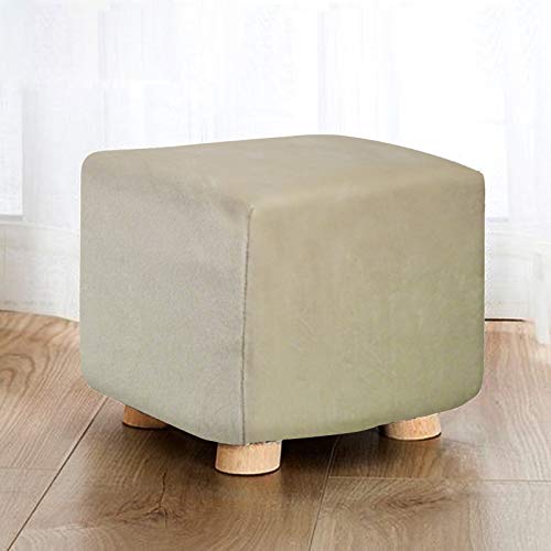 DUJUIKE Ottoman Covers Slipcover Velvet Square Ottoman Covers Protector for Footrest Foot Stool Stretch Bella Velvet with Elastic Bottom (Length & Width:13-17\", Height:15-18\", Camel)