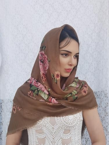 FANFAN Rose Shawl Wrap Lightweight Large Square Shawl Oversized Shawl Mexican Style Shawl Wrap for Evening Dress Party D83