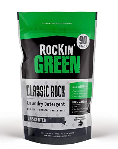 Rockin' Green Active Wear 45oz Bundle With Classic Rock Unscented Laundry Detergent Powder 45oz | All-Natural and Eco-Friendly | Non-Toxic and Safe for Sensitive Skin | Vegan and Biodegradable