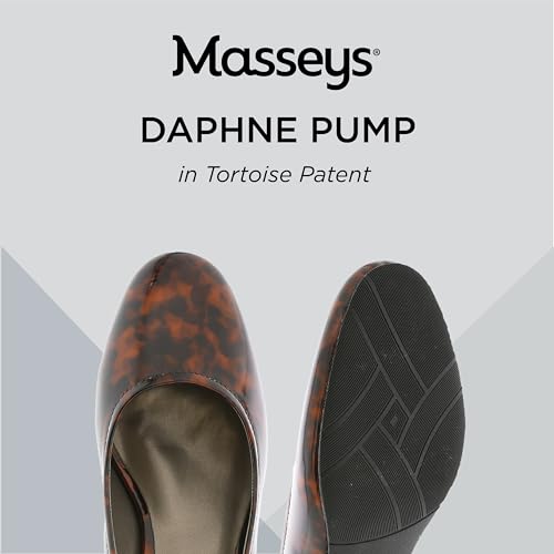 Masseys Women's Daphne Block Heel Dress Pump, 8 M (Medium), Tortoise Patent2