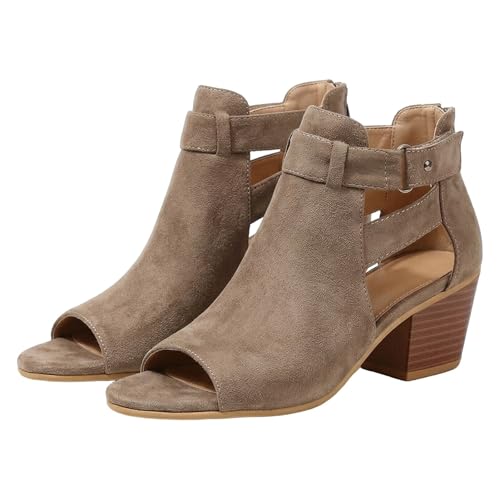 Sandales talon bloc à bout ouvert pour femme : chaussures d'été élégantes grande taille
