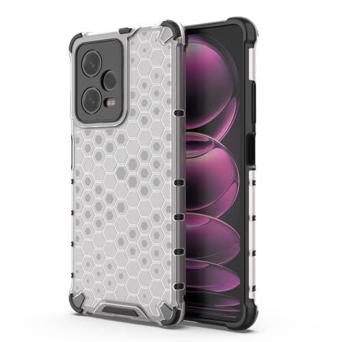 Image of Hard PC Back Case Cover for Redmi Mi Note 12 5G Anti Slip Ultra Thin Shockproof Reinforced Corners (Transparent)