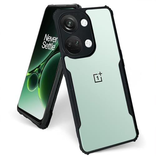 Image of AIBEX Crystal Clear Back Cover Case for OnePlus Nord 3 5G | 360 Degree Protection | Shock Proof Design | Transparent Back Cover Case (PC & TPU, Black Bumper)