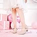 Dufannie Nude Kids Heel for Girls Dress Shoes High Heel for Girls Flat Size 5 Princess Shoes Closed Toe Formal Big Kids Pumps Church Wedding Ballroom Halloween Party Dance(3306Nude 5)