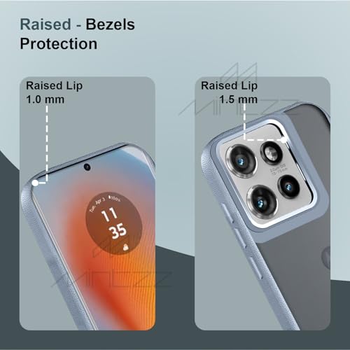 Image of MINTZZ Moto Edge 50 Back Cover, Leather Design, Protective Cover with Camera Lens Protection, Premium Grip & Slim Fit Durable, Edge 50 Case (Gray, Moto Edge 50)
