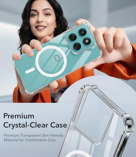 Image of Jkobi Shockproof Crystal-Clear Back Cover for Motorola Moto Edge 60 Fusion (Magsafe Wireless Support | Drop & Camera Protection | Hard Polycarbonate)
