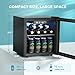 EUHOMY 48 Can Beverage Refrigerator cooler-Mini Fridge Glass Door for Beer Drinks Wines, Countertop Beverage Fridge with Adjustable Shelves Blue LED for Home/Office/Dorm/Bar, 1.3 cu.ft