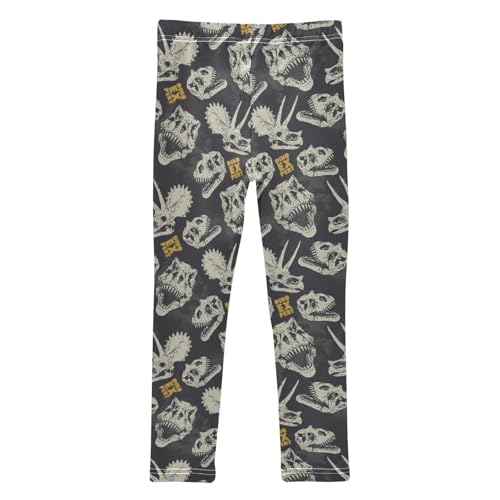 Girls Leggings Soft Toddler Ankle Length Bottoms Dinosaur Skull Kids Dance Yoga Pants 4-10 Years2
