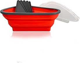 Reusable Pizza Storage Container,Perfect Pizza Organizer with Reheatable Serving Trays, Adjustable Pizza Slice Container to Organize and Save Space (Orange)