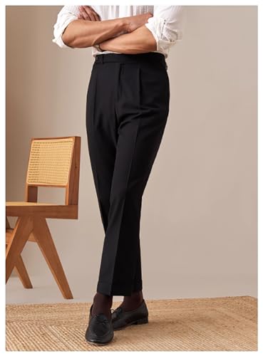 Men's Dress Pants Slim Fit Trousers Business Formal Office Wear Lightweight Flat Front Pants2
