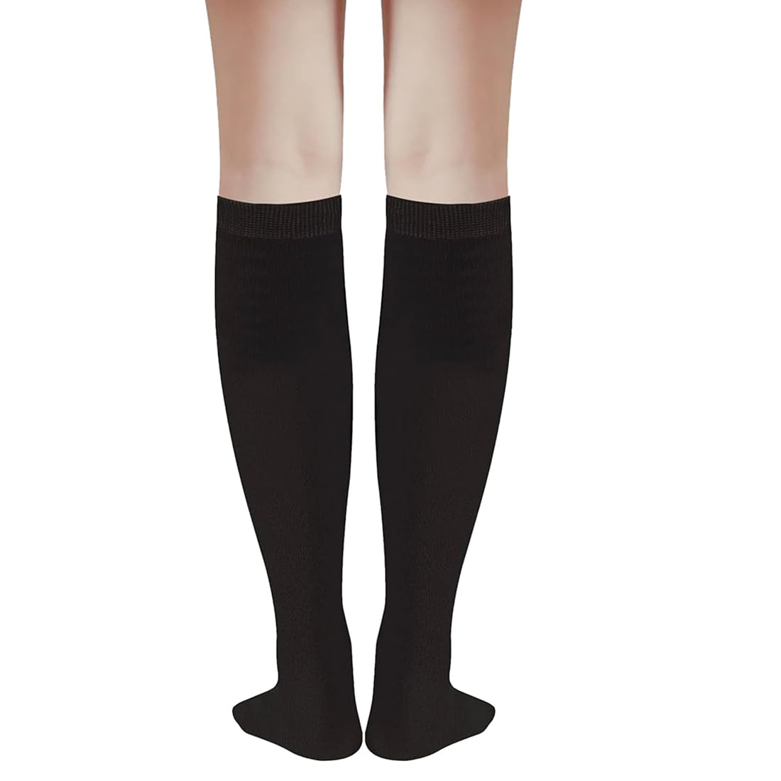 MUKHAKSH (Pack of 2 Pairs = 4 Socks Women Cotton Black Knee Length Knee High Socks - Image 2 thumbnail