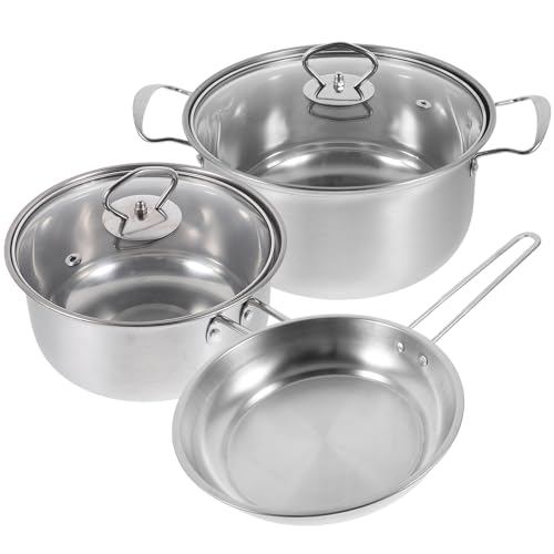 TOGEVAL Olla para Sopa Cacerola y Sartén Mango de Acero Apto para Cocina Doméstica Multifuncional y Fácil de Limpiar