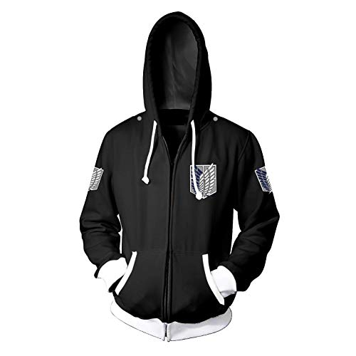 for Mens Womens Boys AOT Attack on Titan Hoodies 2 Jacket Sweatshirts Shirt Cosplay Costume Pullover Apparel Zip up Merch Sweater Clothes Keychain Anime Merch Shingeki no Kyojin Cape Cloak L Black for Mens Womens Boys AOT Attack on Titan Hoodies 2 Jacket Sweatshirts Shirt Cosplay Costume Pullover Apparel Zip up Merch Sweater Clothes Keychain Anime Merch Shingeki no Kyojin Cape Cloak L Black