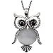 Latigerf Women's Lucky Vintage Owl of Night Pendant Necklace and Long Chain Vintage Created-opal