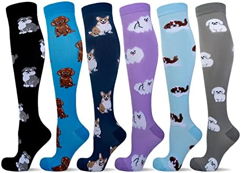 LEOSTEP Compression Socks for Women & Men Circulation, Long Stockings Support for Nurses, Sports, Pregnant, Hiking, Running