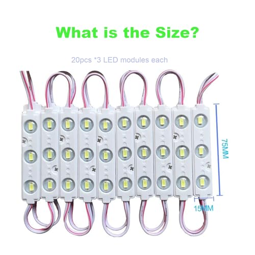 Image of LED Module,Replacement Lights For Inflatables White 20pcs 9.8 Ft 5730 SMD 150LM Per LED Module IP65 Waterproof Christmas Inflatables Light for Letter Sign with Tape Adhesive Backside (White Light)