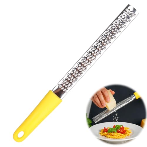 wilcractk Zesteur d'Agrumes & Râpe à Fromage Manuelle, Grattage Fin pour Parmesan, Citron, Gingembre, Zesteur Acier Inoxydable Nettoyable au Lave-Vaissell