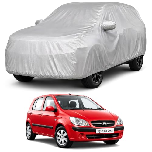 Image of Autofact Car Body Cover Compatible with Getz | Custom Fit Car Cover | 100% Water-Resistant| Triple-Stitched Lightweight Fabric | Dustproof | Indoor & Outdoor Use | Elastic Bottom
