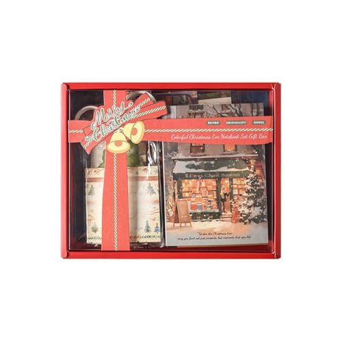 クリスマス コラージュ ボックスセット 付箋+素材紙+テープ+ステッカー+手紙+ノート付き シール スクラップブック 大量 手帳 スクラップブッ?