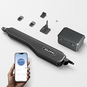 ZUMI W1 Automatic Gate Opener, App Control Swing Gate Opener for Gates up to 900lb 20ft, Electric Swing Gate Opener with Remote Control, Smart Gate Opener Gate Opening System for Home Driveway Garden