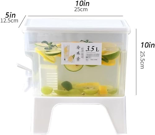 Miniatura 2 de Dispensador de bebidas para nevera con espita dispensador de bebidas de plástico con soporte de plástico, frasco de hervidor frío transparente para