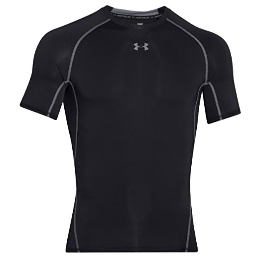 Under Armour herr Ua värmeväxel kortärmad korta ärmar kompression undertröja för träning, herrgym topp med HeatGear tyg Svart M
