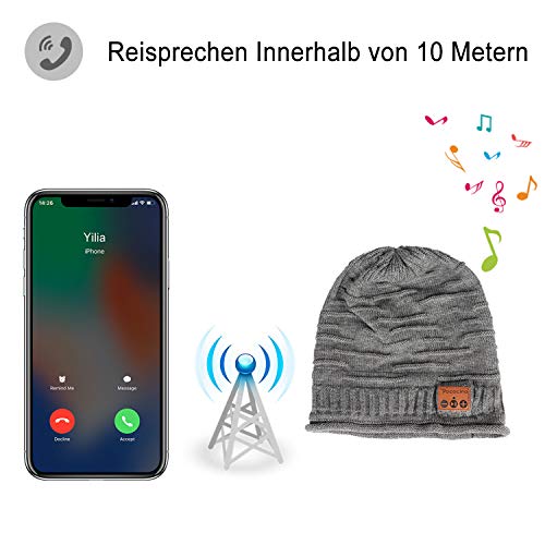 Tectri | Bluetooth Beanie Strickmütze mit eingebauten Wireless Kopfhörern - 4