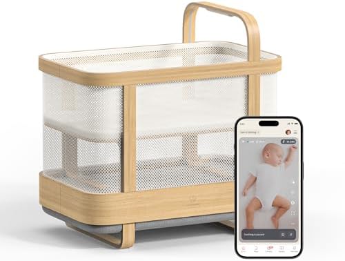 Cradlewise All-in-One Convertible Smart Bassinet and Crib with Bu...
