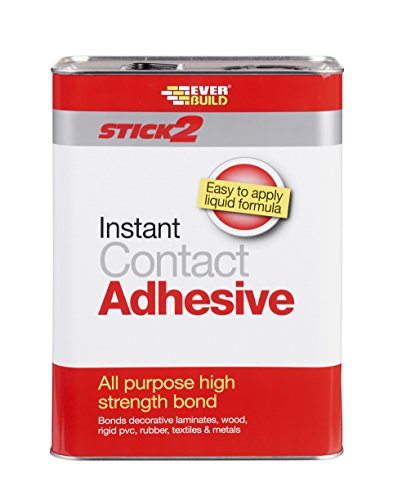 Price comparison product image Everbuild Stick2 All Purpose Instant Contact Adhesive Interior And Exterior Use Rubber-Based Excellent Weathering Properties 5 Litre