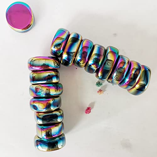 16Pcs / Set Magnets Rainbow Magnetic Stones, Hematite Polished Irregular Magnet, Refrigerator Office Magnets，Magnetic Toys For Kids With Bag #TOP1