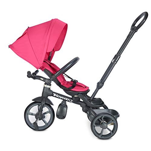 image for Joovy Tricycoo LX Kid's Tricycle, Push Handle, Adjustable Seat, 8 Stag