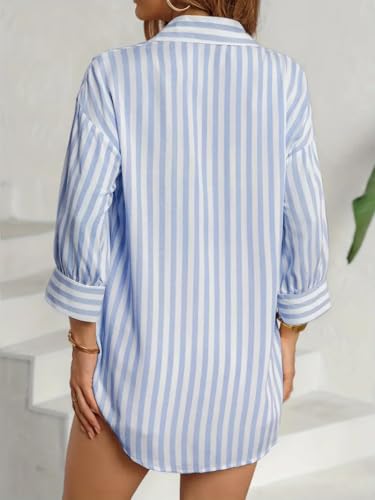 Image of IndoPrimo Striped Western Shirt for Women | Oversized Stylish Shirt Tops for Women