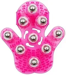 Massageador Manual com 9 Esferas Giratórias 360°, Portátil para Corpo, Combate Celulite e Melhora Circulação, PVC e Aço, 3 Cores