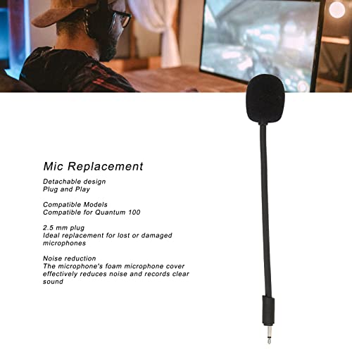 Reemplazo de Micrófono para Quantum 100, 2.5 Mm Reducción de Ruido Juego Micrófono Boom, Auriculares para Juegos de Computadora Boom Micrófono con Brazo de Micrófono Flexible, - imagen 2