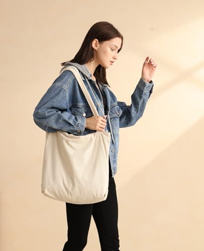 Image of Iioscre Corduroy Tote Bag for Women,Hobo HandBags with Zipper,Large Capacity Casual Shoulder Handbags with Inner Pockets