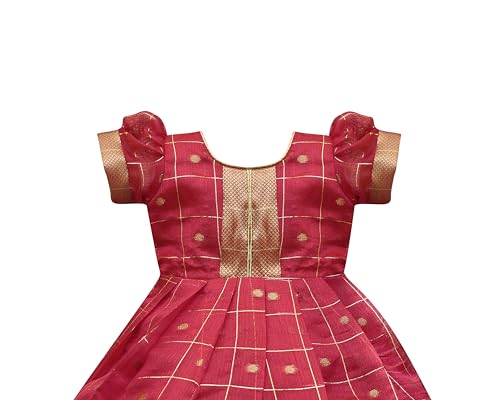 Image of PW PLATYPUS WORLD Baby Girls Ethnic Frock Dress for Kids| Traditional Festive Birthday Outfit | Baby Girls Lehenga Choli
