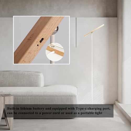 Lámpara de pie LED con control táctil y batería Tipo C para emergencias en casa 5